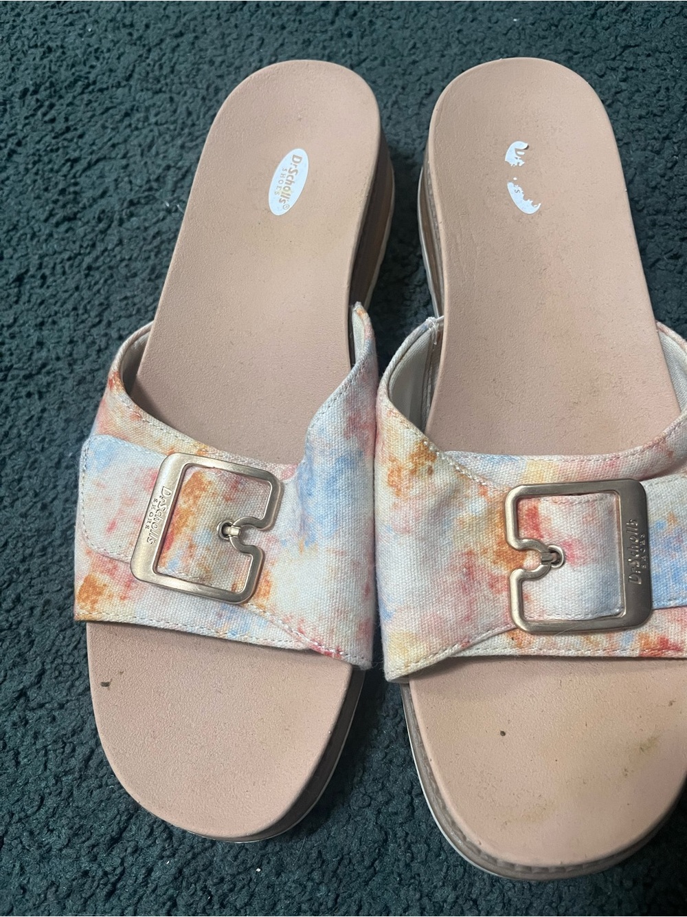 Dr. Scholl's Women's Tie-Dye Buckle Slide Sandals - Pink Multi